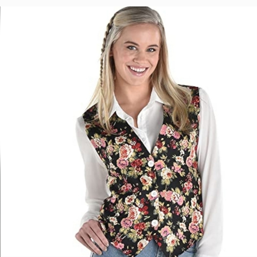 Floral Vest with Pink and White Roses Wearable Costume